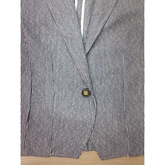 KOCH Made in USA Striped Blazer in Lightweight Cotton-Linen Feel, Size S - Picture 9 of 12
